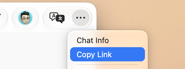 Copy Link in the macOS thread menu