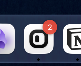 The Inline macOS dock icon showing two unread messages