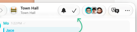 The Follow button in the macOS chat toolbar