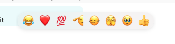 Recently used emoji suggestions in the macOS reaction picker